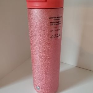 Starbucks Hot Pink Crinkle Tumbler with Lid NWT